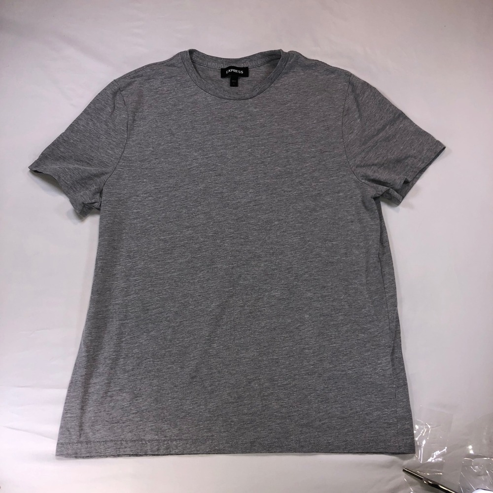 Express Mens Short Sleeve Crew Neck T-Shirt Heather Gray Size L